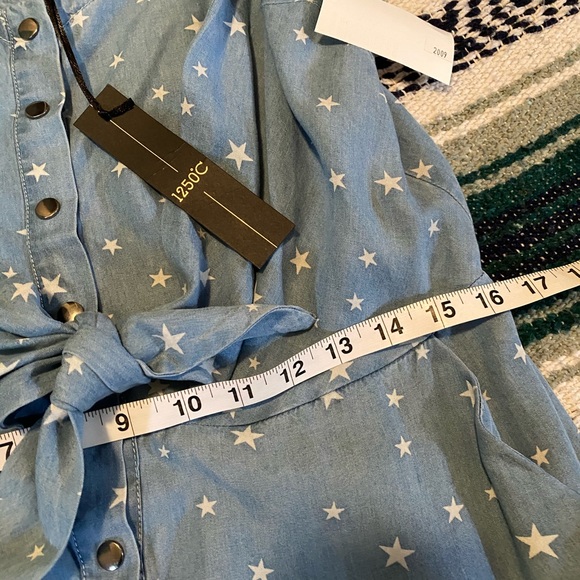 1250 Degrees Celsius Chambray Star Romper. - Picture 5 of 7